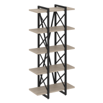 Loft Стеллаж на регулируемых опорах-5 полок VR.L-MST.O-5.4V Тиквуд тёмный/Чёрный металл 800×400×1650 Loft Стеллаж на регулируемых опорах-5 полок VR.L-MST.O-5.4V Тиквуд тёмный/Чёрный металл 800×400×1650