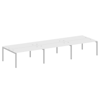 Metal System Quattro Р. ст. на 6 раб. места на П-образном м/к 50БП.СМ-6.4 Акация/Антрацит металл 4800*1475*750