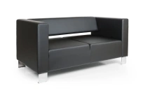 Диван офисный двухместный Горизонт Euroforma / Экокожа Euroline / Черный / 1600×800×730 Диван офисный двухместный Горизонт Euroforma / Экокожа Euroline / Черный / 1600×800×730