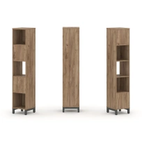 Стеллаж-перегородка двухсторонний высокий пятиярусный Style Project SN.NSD-511 Тиквуд Светлый/Металл Белый 387×400×1982 Стеллаж-перегородка двухсторонний высокий пятиярусный Style Project SN.NSD-511 Тиквуд Светлый/Металл Белый 387×400×1982