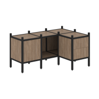 Loft Угловой внутренний стеллаж наборный VR.L-26 Тиквуд тёмный/Белый металл 1278×862×636 Loft Угловой внутренний стеллаж наборный VR.L-26 Тиквуд тёмный/Белый металл 1278×862×636
