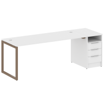 Metal System Quattro Р. ст. с тумбой на О-образном м/к 40БО.РС-СТП-1.5 Акация/Антрацит металл 2212*720*750 Metal System Quattro Р. ст. с тумбой на О-образном м/к 40БО.РС-СТП-1.5 Акация/Антрацит металл 2212*720*750