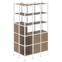 Loft Угловой внешний стеллаж наборный VR.L-54 Тиквуд тёмный/Белый металл 862×1278×2280 Loft Угловой внешний стеллаж наборный VR.L-54 Тиквуд тёмный/Белый металл 862×1278×2280