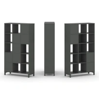 Стеллаж-перегородка односторонний высокий пятиярусный Style Project SN.NS-531 Тиквуд Светлый/Металл Белый 1121×400×1982 Стеллаж-перегородка односторонний высокий пятиярусный Style Project SN.NS-531 Тиквуд Светлый/Металл Белый 1121×400×1982