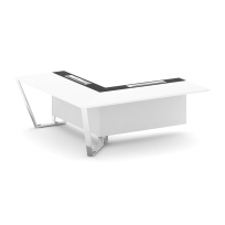Завершающий угловой модуль левый Steel Meet MM-PR.B.SPZOU-20(L) / Тиквуд Светлый – Графит Глянец – Нержавеющая Сталь – Хром / 2000×2000×750