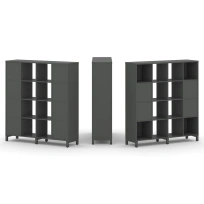 Стеллаж-перегородка односторонний средний четырёхъярусный Style Project SN.NS-441 Тиквуд Светлый/Металл Белый 1488×400×1615 Стеллаж-перегородка односторонний средний четырёхъярусный Style Project SN.NS-441 Тиквуд Светлый/Металл Белый 1488×400×1615