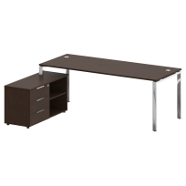 Metal System Direct Стол руководителя с тумбой левый БГ.СРТ-6.8 (L) Акация/Нерж. сталь 2100*1620*750 Metal System Direct Стол руководителя с тумбой левый БГ.СРТ-6.8 (L) Акация/Нерж. сталь 2100*1620*750