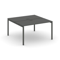 Стол-бенч двухсторонний двухместный Style Project SN-4P.DRS-014 / Дуб Табак – Металл Белый / 1580×1432×750