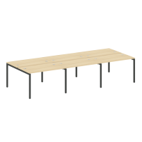 Metal System Quattro Р. ст. на 6 раб. места на П-образном м/к 40БП.СМ-6.2 Акация/Антрацит металл 3600*1475*750 Metal System Quattro Р. ст. на 6 раб. места на П-образном м/к 40БП.СМ-6.2 Акация/Антрацит металл 3600*1475*750