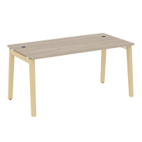 Onix Wood Direct Стол руководителя OW.SRR-4.8 Белый бриллиант/Дуб светлый/Белый металл 1580*800*750