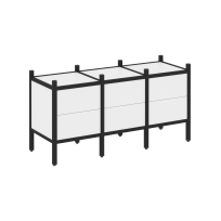 Loft Прямой стеллаж наборный VR.L-06 Тиквуд тёмный/Белый металл 1278×446×636