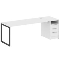 Metal System Quattro Р. ст. с тумбой на О-образном м/к 40БО.РС-СТП-1.5 Акация/Антрацит металл 2212*720*750 Metal System Quattro Р. ст. с тумбой на О-образном м/к 40БО.РС-СТП-1.5 Акация/Антрацит металл 2212*720*750