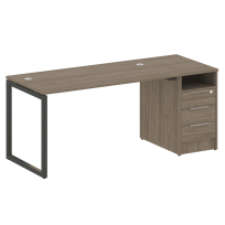 Metal System Quattro Р. ст. с тумбой на О-образном м/к 40БО.РС-СТП-1.3 Акация/Антрацит металл 1812*720*750 Metal System Quattro Р. ст. с тумбой на О-образном м/к 40БО.РС-СТП-1.3 Акация/Антрацит металл 1812*720*750
