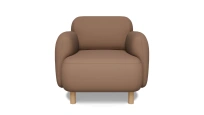 Кресло Wave Euroforma / Экокожа Nappa / Опоры Бук / Коричневый / 900×870×740