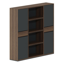 Шкаф для документов с глянцевыми дверьми Quartz / QZ.0303.BW.GF / 2120×450×2060 / Цвет: Американский орех / Графит Шкаф для документов с глянцевыми дверьми Quartz / QZ.0303.BW.GF / 2120×450×2060 / Цвет: Американский орех / Графит