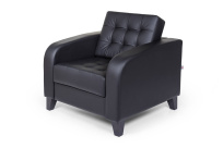 Кресло Рольф Вуд Euroforma / Экокожа Euroline / Черный / 890×850×840