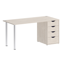 Home Office Стол офисный VR.SP-3-158.4 Серый/Хром опоры 1580×720×750