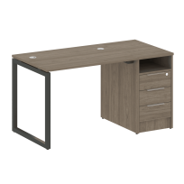 Metal System Quattro Р. ст. с тумбой на О-образном м/к 40БО.РС-СТП-1.1 Акация/Антрацит металл 1412*720*750 Metal System Quattro Р. ст. с тумбой на О-образном м/к 40БО.РС-СТП-1.1 Акация/Антрацит металл 1412*720*750
