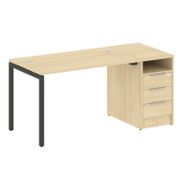 Metal System Quattro Р. ст. с тумбой на П-образном м/к 40БП.РС-СТП-1.2 Акация/Антрацит металл 1612*720*750 Metal System Quattro Р. ст. с тумбой на П-образном м/к 40БП.РС-СТП-1.2 Акация/Антрацит металл 1612*720*750