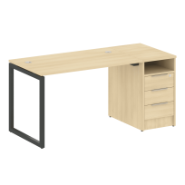 Metal System Quattro Р. ст. с тумбой на О-образном м/к 40БО.РС-СТП-1.2 Акация/Антрацит металл 1612*720*750 Metal System Quattro Р. ст. с тумбой на О-образном м/к 40БО.РС-СТП-1.2 Акация/Антрацит металл 1612*720*750