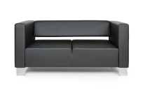 Диван офисный двухместный Горизонт Euroforma / Экокожа Euroline / Черный / 1600×800×730 Диван офисный двухместный Горизонт Euroforma / Экокожа Euroline / Черный / 1600×800×730