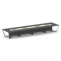 Стол для переговоров прямоугольный Steel Meet KM-PR.B.SP-20 / Тиквуд Светлый – Графит Глянец – Металл Антрацит / 6400×1600×750 Стол для переговоров прямоугольный Steel Meet KM-PR.B.SP-20 / Тиквуд Светлый – Графит Глянец – Металл Антрацит / 6400×1600×750