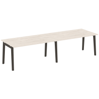Onix Wood Стол переговорный (2 столешницы) OW.PRG-2.4 Белый бриллиант/Дуб светлый/Белый металл 3160*980*750 Onix Wood Стол переговорный (2 столешницы) OW.PRG-2.4 Белый бриллиант/Дуб светлый/Белый металл 3160*980*750