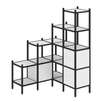 Loft Угловой внутренний стеллаж наборный VR.L-40 Тиквуд тёмный/Белый металл 1278×1278×1869 Loft Угловой внутренний стеллаж наборный VR.L-40 Тиквуд тёмный/Белый металл 1278×1278×1869