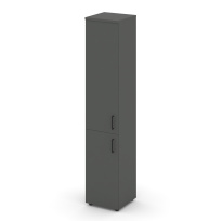Шкаф для документов высокий узкий левый с глухими дверьми Style Project SN.STU-104(L) / Акация Лорка – Белый – Черные ручки / 400×400×1982 Шкаф для документов высокий узкий левый с глухими дверьми Style Project SN.STU-104(L) / Акация Лорка – Белый – Черные ручки / 400×400×1982