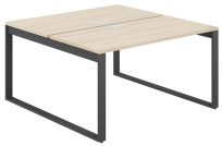 Стол-бенч с лючком Allegro / 1400×1438×750  / Профиль О-образный: 70×20 Антрацит / Столешница: Белый / AG.135.WH.L.72.AN