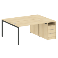 Metal System Quattro Р. ст. с тумбой на П-образном м/к 40БП.РС-СТП-2.3 Акация/Антрацит металл 1812*1475*750 Metal System Quattro Р. ст. с тумбой на П-образном м/к 40БП.РС-СТП-2.3 Акация/Антрацит металл 1812*1475*750