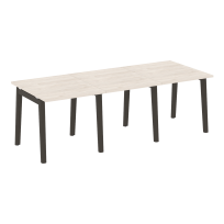 Onix Wood Стол переговорный (3 столешницы) OW.PRG-3.0 Белый бриллиант/Дуб светлый/Белый металл 2340*980*750 Onix Wood Стол переговорный (3 столешницы) OW.PRG-3.0 Белый бриллиант/Дуб светлый/Белый металл 2340*980*750