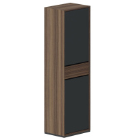 Шкаф для документов с глянцевой дверью Quartz / QZ.0302.WА.GF / 620×450×2060 / Цвет: Американский орех / Графит Шкаф для документов с глянцевой дверью Quartz / QZ.0302.WА.GF / 620×450×2060 / Цвет: Американский орех / Графит