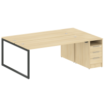 Metal System Quattro Р. ст. с тумбой на О-образном м/к 40БО.РС-СТП-2.5 Акация/Антрацит металл 2212*1475*750 Metal System Quattro Р. ст. с тумбой на О-образном м/к 40БО.РС-СТП-2.5 Акация/Антрацит металл 2212*1475*750