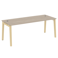 Onix Wood Direct Стол руководителя OW.SRR-6.8 Белый бриллиант/Дуб светлый/Белый металл 1980*800*750