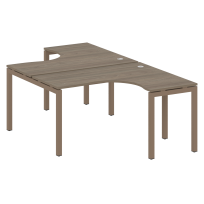 Metal System Quattro Р. ст. криволинейная на П-образном м/к 50БП.РАС-СА-2.3 Акация/Антрацит металл 1400*2435*750
