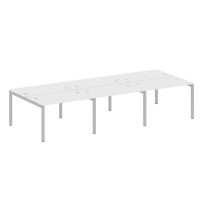 Metal System Quattro Р. ст. на 6 раб. места на П-образном м/к 50БП.СМ-6.2 Акация/Антрацит металл 3600*1475*750