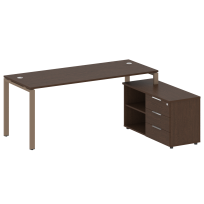 Metal System Р. ст. с тумбой на П-образном м/к БП.РС-СТС-2.5 (R) Акация/Антрацит металл 1900*1520*750