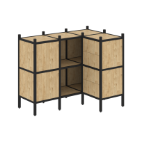 Loft Угловой внутренний стеллаж наборный VR.L-28 Тиквуд тёмный/Белый металл 1278×862×1047 Loft Угловой внутренний стеллаж наборный VR.L-28 Тиквуд тёмный/Белый металл 1278×862×1047
