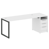 Metal System Quattro Р. ст. с тумбой на О-образном м/к 40БО.РС-СТП-1.4 Акация/Антрацит металл 2012*720*750 Metal System Quattro Р. ст. с тумбой на О-образном м/к 40БО.РС-СТП-1.4 Акация/Антрацит металл 2012*720*750