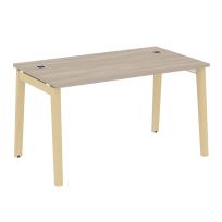 Onix Wood Direct Стол руководителя OW.SRR-3.8 Белый бриллиант/Дуб светлый/Белый металл 1380*800*750