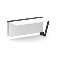 Сектор переговорного стола проходной Steel Meet KM-PR.B.SPPO-16 / Тиквуд Светлый – Графит Глянец – Металл Черный / 1600×800×750
