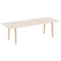 Onix Wood Direct Стол переговорный OW.PRG-25 Белый бриллиант/Дуб светлый/Белый металл 2580*980*750 Onix Wood Direct Стол переговорный OW.PRG-25 Белый бриллиант/Дуб светлый/Белый металл 2580*980*750