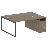 Metal System Quattro Р. ст. с тумбой на О-образном м/к 40БО.РС-СТП-2.3 Акация/Антрацит металл 1812*1475*750 Metal System Quattro Р. ст. с тумбой на О-образном м/к 40БО.РС-СТП-2.3 Акация/Антрацит металл 1812*1475*750