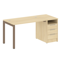 Metal System Quattro Р. ст. с тумбой на П-образном м/к 50БП.РС-СТП-1.2 Акация/Антрацит металл 1612*720*750 Metal System Quattro Р. ст. с тумбой на П-образном м/к 50БП.РС-СТП-1.2 Акация/Антрацит металл 1612*720*750