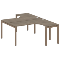 Metal System Quattro Р. ст. криволинейная на П-образном м/к 50БП.РАС-СА-2.4 Акация/Антрацит металл 1600*2435*750