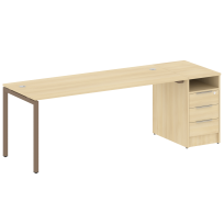 Metal System Quattro Р. ст. с тумбой на П-образном м/к 40БП.РС-СТП-1.5 Акация/Антрацит металл 2212*720*750 Metal System Quattro Р. ст. с тумбой на П-образном м/к 40БП.РС-СТП-1.5 Акация/Антрацит металл 2212*720*750