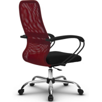 Кресло офисное Metta  SU-CP-8P (SU-СК130-8P) CH / Красный – Красный