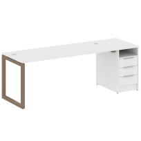Metal System Quattro Р. ст. с тумбой на О-образном м/к 50БО.РС-СТП-1.5 Акация/Антрацит металл 2212*720*750 Metal System Quattro Р. ст. с тумбой на О-образном м/к 50БО.РС-СТП-1.5 Акация/Антрацит металл 2212*720*750