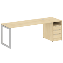 Metal System Quattro Р. ст. с тумбой на О-образном м/к 50БО.РС-СТП-1.5 Акация/Антрацит металл 2212*720*750 Metal System Quattro Р. ст. с тумбой на О-образном м/к 50БО.РС-СТП-1.5 Акация/Антрацит металл 2212*720*750